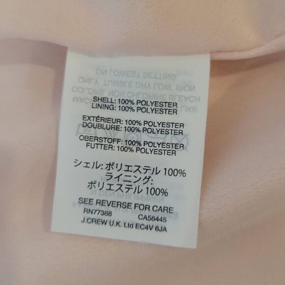 J. Crew Wrap Dress Crepe Cream Pink Tie Waist Long Sleeves Size 10T - Picture 11 of 13